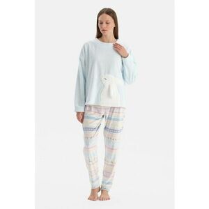 Pijama texturata cu model - Albastru glaciar imagine