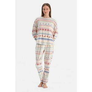 Pijama lejera cu model de Craciun - Rosu/Roz pal imagine