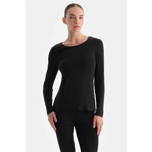 Bluza de pijama cu decolteu rotund - Negru imagine