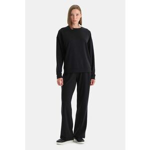 Pantaloni de trening din amestec de modal cu buzunare oblice - Negru imagine