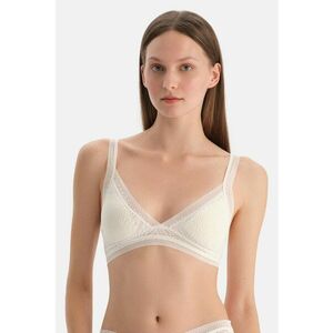 Sutien bralette triunghiular cu animal print - Alb imagine