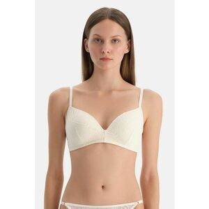 Sutien cu burete si model animal print - Alb imagine