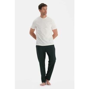 Pijama cu pantaloni cu model - Verde englez/Gri inchis imagine