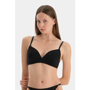 Sutien cu burete si model animal print - Negru imagine