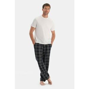 Pijama cu model in carouri - Albastru ultramarin/Bej deschis imagine