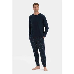 Pijama cu pantaloni cu imprimeu - Rosu/Verde/Bleumarin imagine