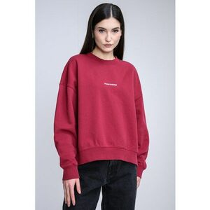 Bluza de trening supradimensionata cu maneci cazute - Rosu imagine