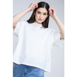 Tricou de bumbac cu imprimeu - Albastru glaciar/Alb murdar imagine