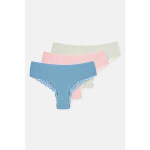 Set de chiloti brazilieni din amestec de modal -3 perechi - Albastru lavanda/Roz pastel/Verde pal imagine