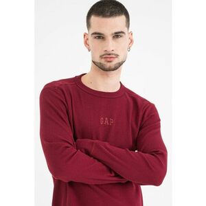 Bluza cu decolteu la baza gatului si broderie logo - Visiniu imagine