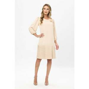 Rochie cu aplicatie florala Tereza - Bej imagine