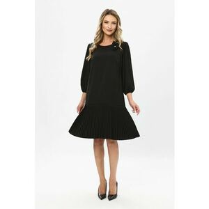 Rochie cu aplicatie florala Tereza - Negru imagine