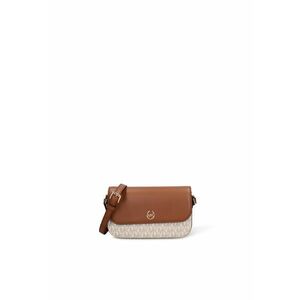 Geanta crossbody de piele ecologica cu monograma Astrea - Alb/Maro imagine