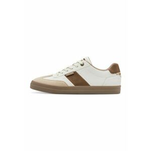Pantofi sport din piele ecologica si material textil - Maro deschis/Crem imagine