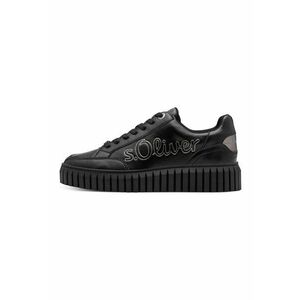Pantofi sport din piele ecologica cu logo - Negru imagine