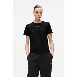 Tricou din bumbac organic cu strasuri - Negru imagine