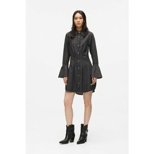 Rochie evazata din denim - Gri antracit imagine