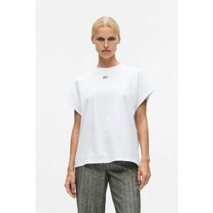 Tricou din bumbac organic cu decolteu la baza gatului - Alb optic imagine