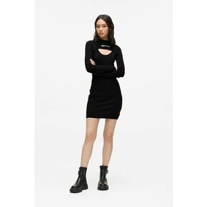 Rochie mini cu detaliu cu logo - Negru imagine