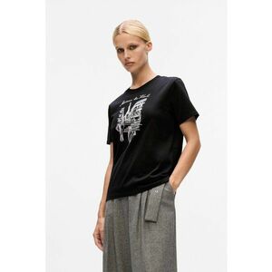 Tricou din bumbac organic cu imprimeu grafic - Alb/Negru imagine