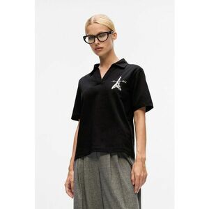 Tricou lejer polo - Alb/Negru imagine
