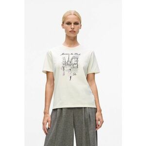 Tricou din bumbac organic cu imprimeu grafic - Negru/Lila/Alb optic imagine