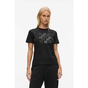 Tricou din bumbac organic cu strasuri - Negru imagine