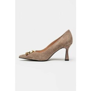 Pantofi de piele intoarsa cu varf ascutit - Maro taupe imagine