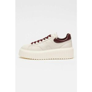 Pantofi sport flatform din piele - Visiniu/Bej deschis imagine