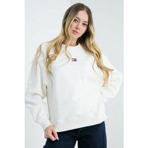 Bluza de trening cu decolteu la baza gatului si logo discret - Alb optic imagine