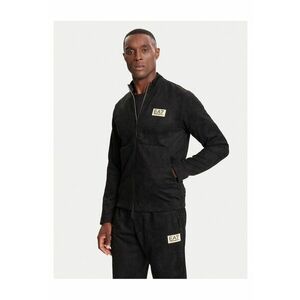 Hanorac barbati negru - cu fermoar - model simplu imagine