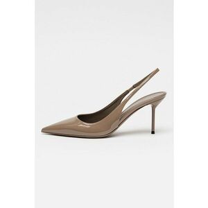 Pantofi slingback din piele lacuita cu toc stiletto Lidia - Maro taupe imagine