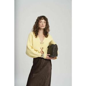 Pulover dama - Luna Cardigan - galben chihlimbar - tricot - imagine