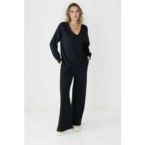 Pantaloni de trening din amestec de modal cu slituri la terminatie - Negru imagine