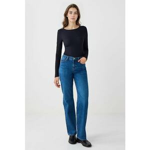 Blugi regular fit cu talie inalta - Albastru royal imagine
