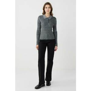 Blugi regular fit cu talie inalta - Negru imagine