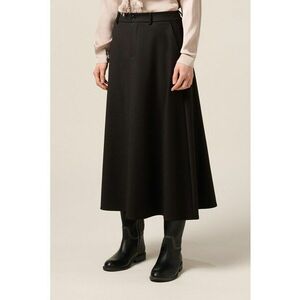 Fusta midi cu buzunare laterale - Negru imagine
