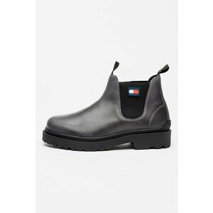 Ghete Chelsea din piele - Gri inchis imagine