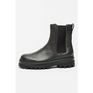 Ghete Chelsea de piele - Maro inchis/Negru imagine