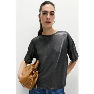 Tricou lejer cu aspect stralucitor - Gri inchis melange imagine