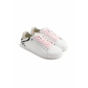 Pantofi sport low-cut din piele - Negru/Alb optic imagine