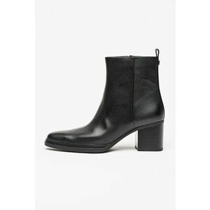 Botine din piele cu toc masiv Lex - Negru imagine