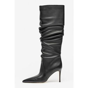 Cizme din piele cu toc stiletto - Negru imagine