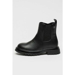 Ghete din piele ecologica cu segment elastic - Negru imagine