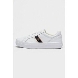 Pantofi sport din piele cu logo Vulc Webbing - Alb/Bleumarin imagine
