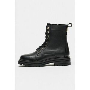 Ghete din piele cu benzi pull-on - Negru imagine