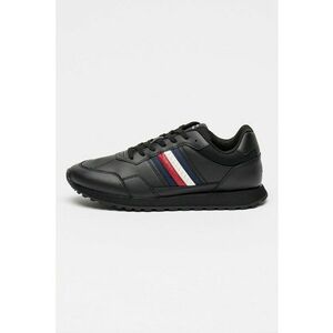 Pantofi sport low-cut cu insertii din piele - Negru imagine