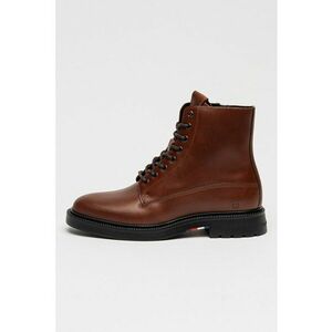 Ghete din piele cu varf rotund - Maro cognac imagine