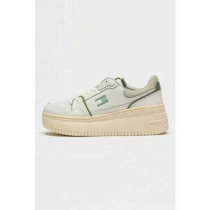 Pantofi sport din piele cu platforma Retro Basket - Alb/Verde pal imagine
