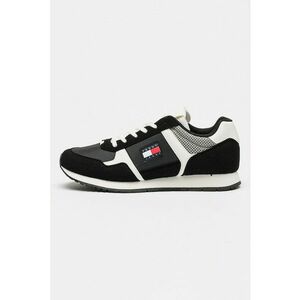 Pantofi sport cu insertii din material textil - Alb/Negru imagine